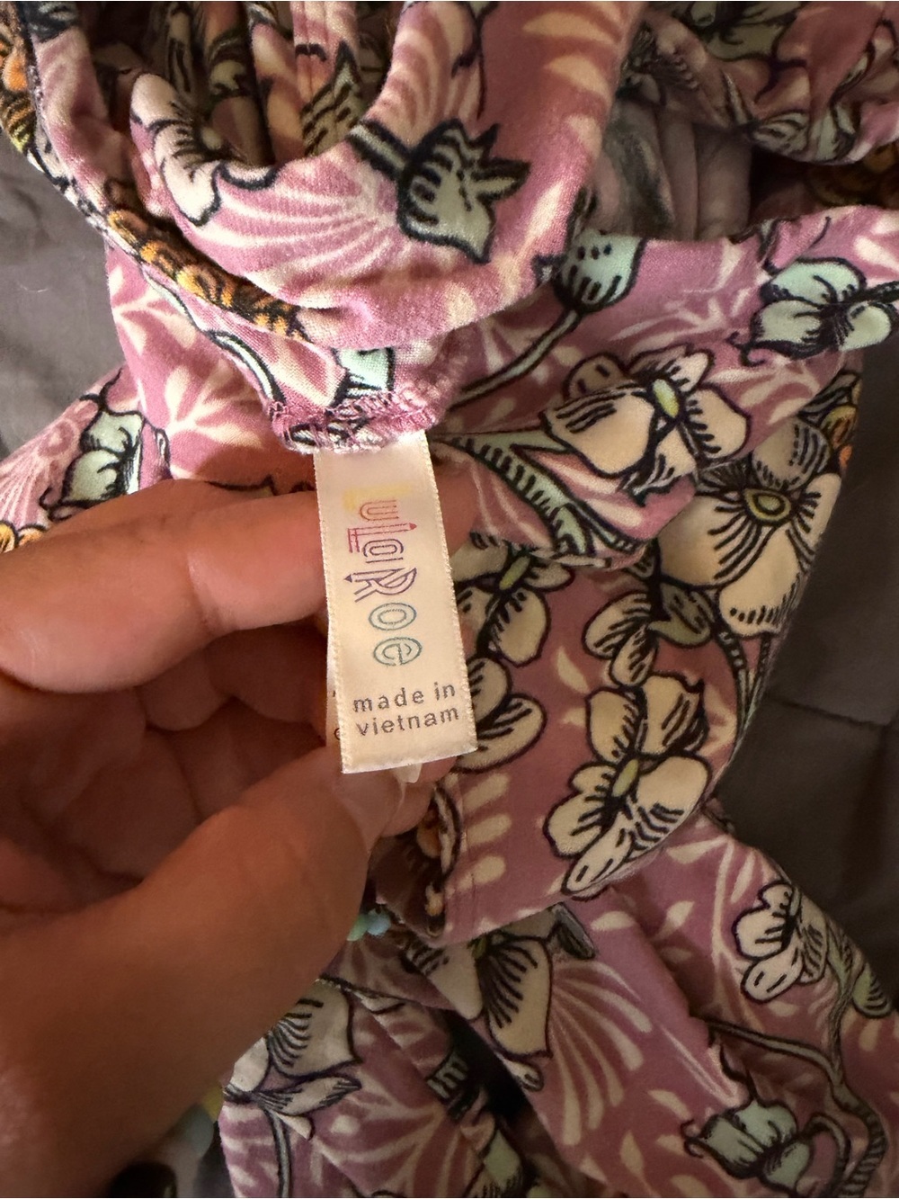 LuLaRoe Lavender Floral Leggings Pair - Picture 2 of 3